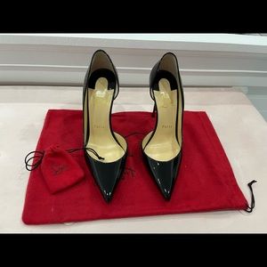 Black christian louboutin iriza 100 mm heels